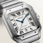 Cartier Style Luxury Automatic Analog Stainless Steel Square Dial Watch for Men