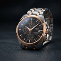 Tissot Two Tone Automatic Chronograph Watch Black Dial