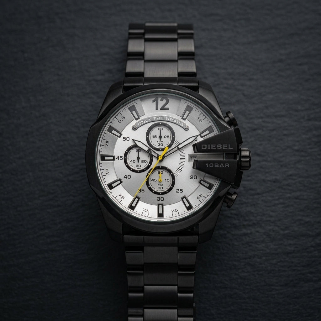Men's Chronograph Analog Watch with Stainless Steel Strap