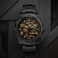 Fossil Automatic Black Stainless Steel Skeleton Watch for Men