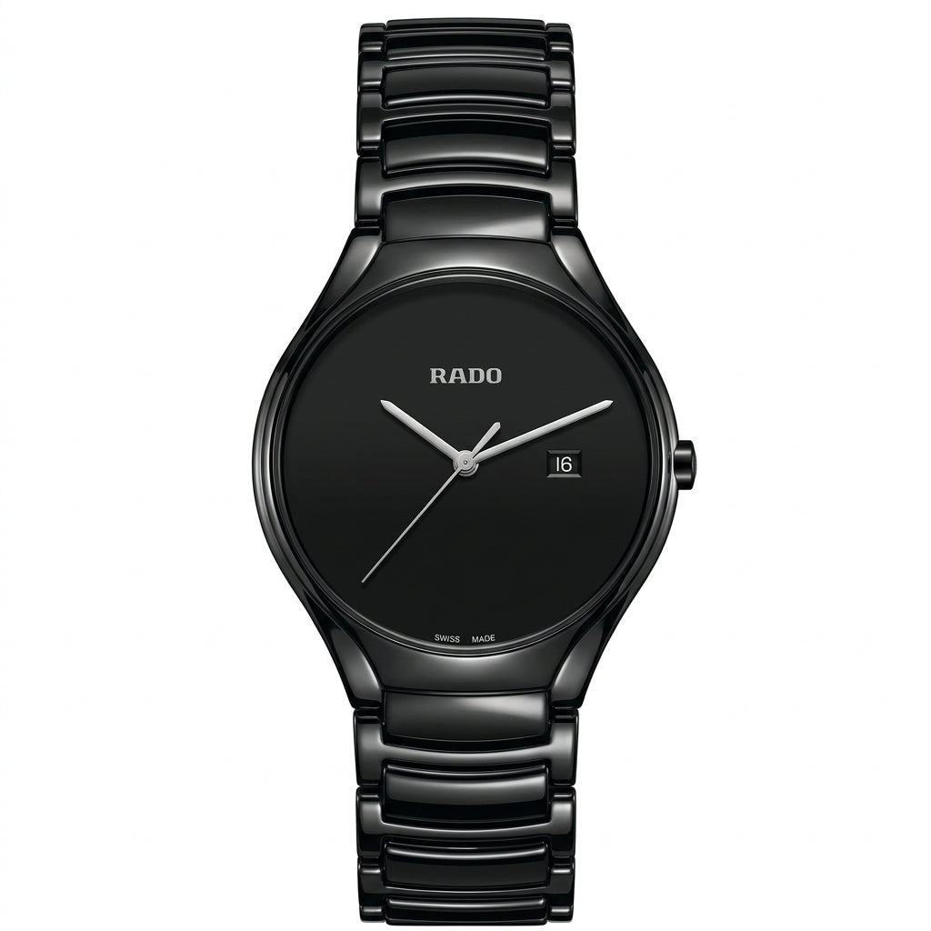 Rado Black Ceramic Watch for Men | Minimalist Swiss Style Wristwatch