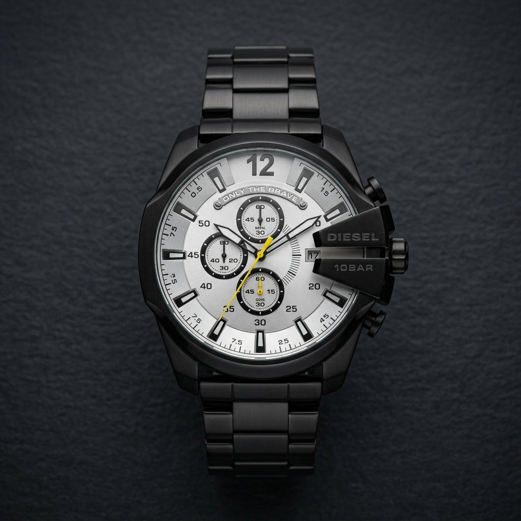 Men's Chronograph Analog Watch with Stainless Steel Strap