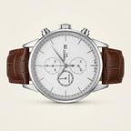 Tissot Style Swiss Made Chronograph Watch with Brown Leather Strap
