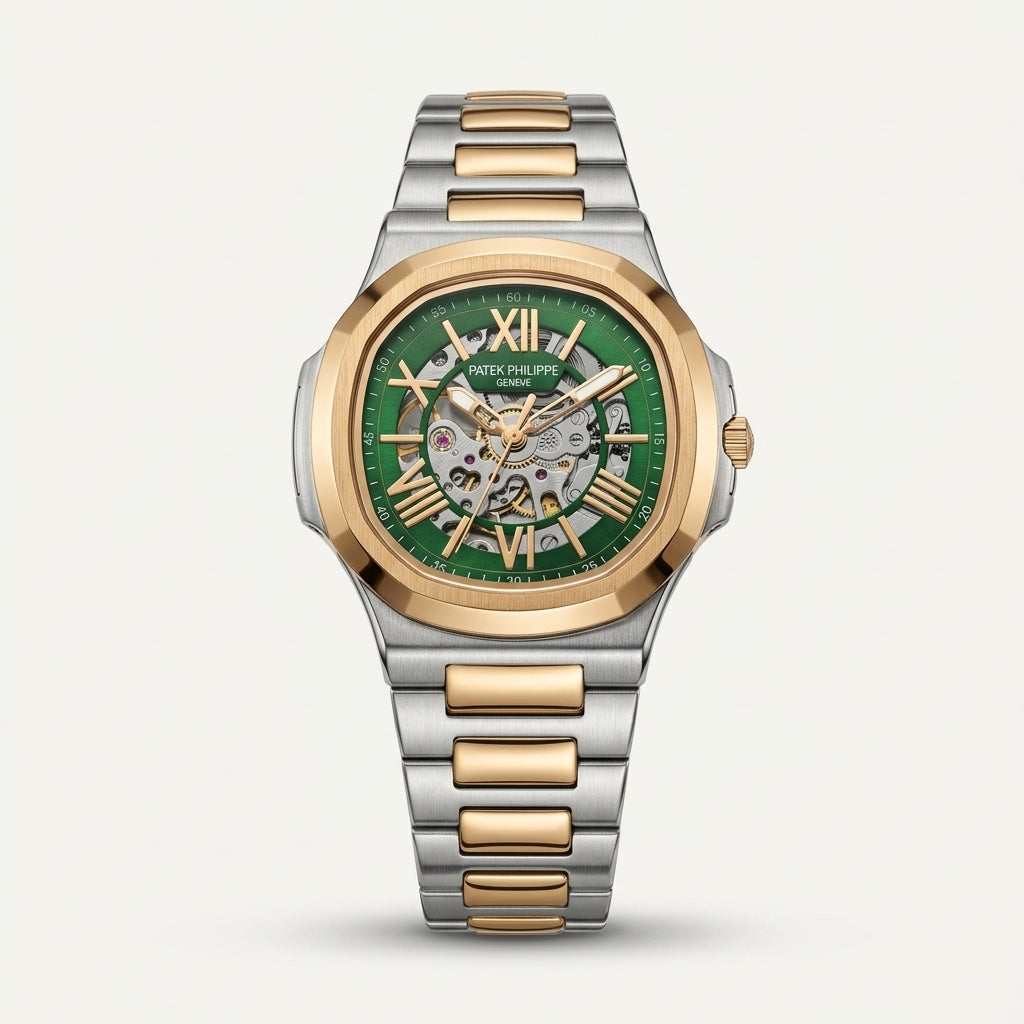 Luxury Green Skeleton Automatic Watch for Men