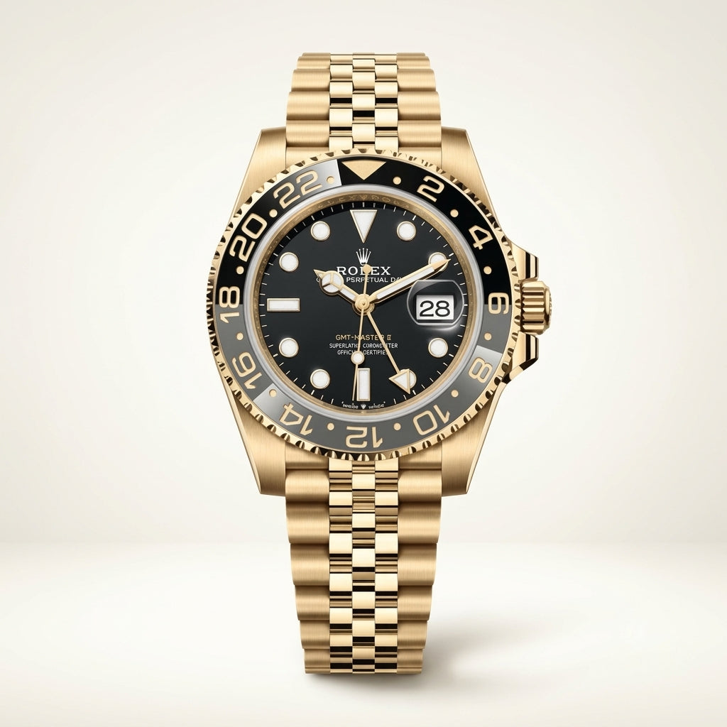 Men's Rose Gold Tone Day-Date Luxury Watch with Brown Dial & Metal Bracelet