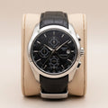 Tissot Chronograph Men's Watch Black Dial Leather Strap