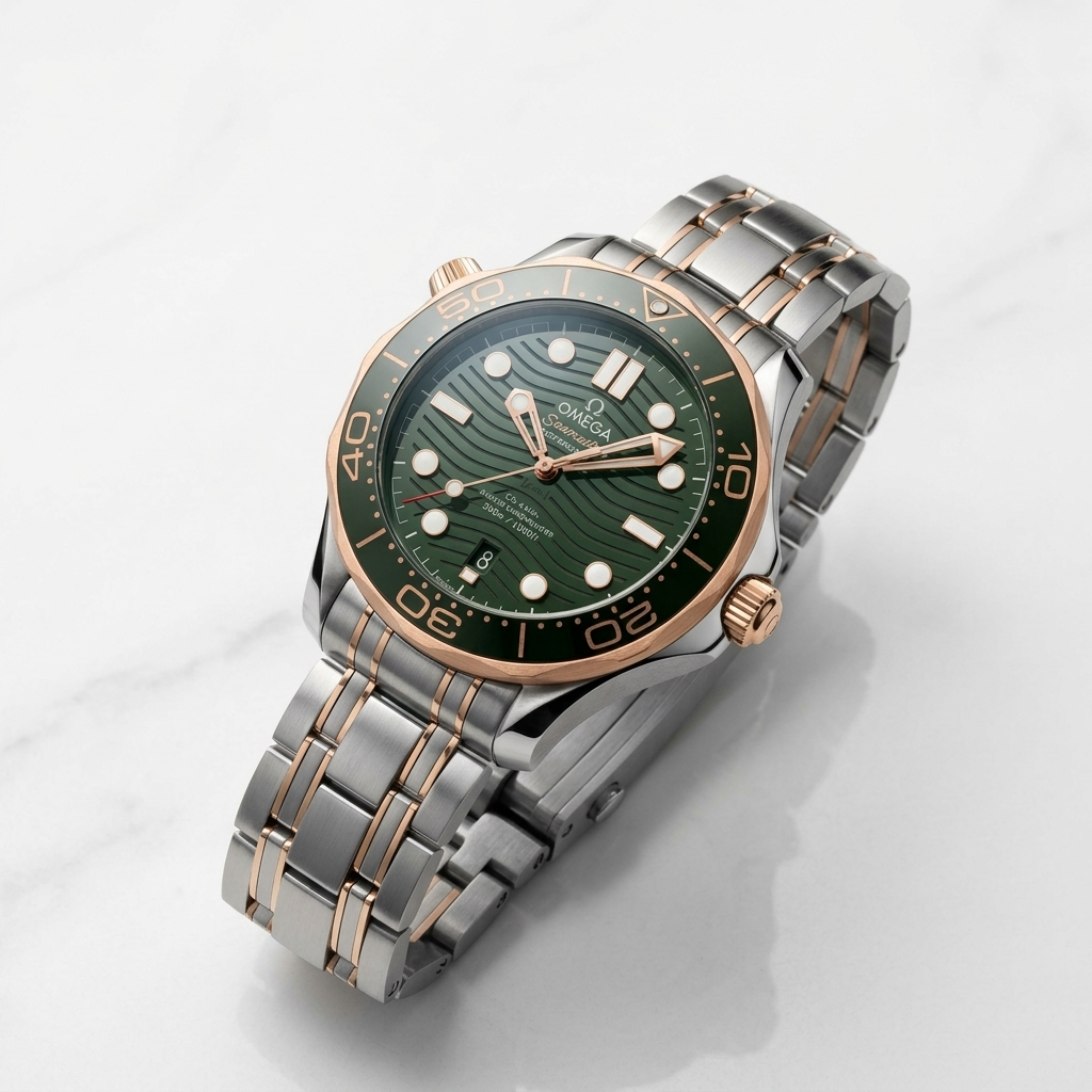 Luxury Green Dial Men's Analog Watch with Stainless Steel Bracelet