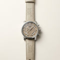 Men's Luxury Chronograph Watch with Cream Leather Strap