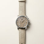 Men's Luxury Chronograph Watch with Cream Leather Strap