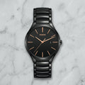 Black Ceramic Link Bracelet Watch for Men