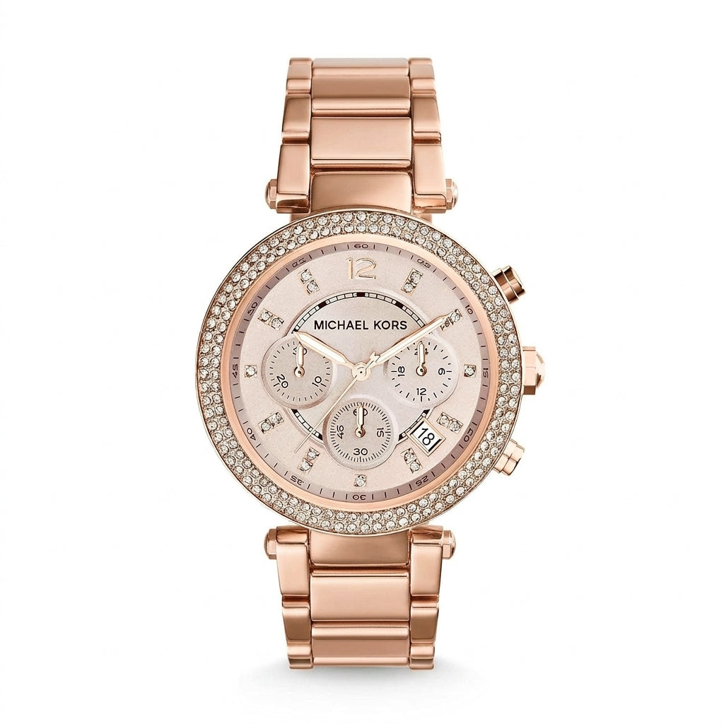 Michael Kors Rose Gold Crystal Chronograph Women’s Watch