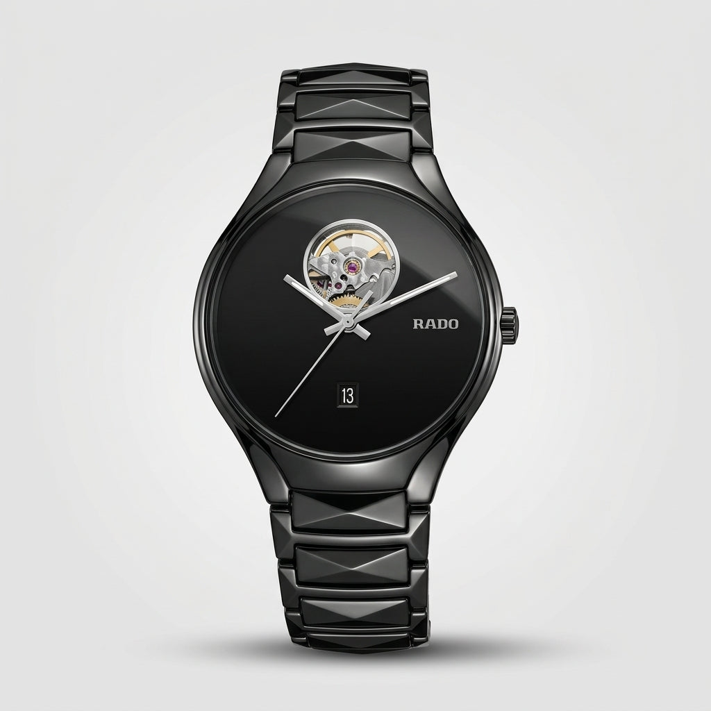 RADO Black Automatic Skeleton Watch for Men