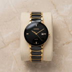 Elegant Black & Gold Analog Watch for Men | Luxury Classic Wrist Watch