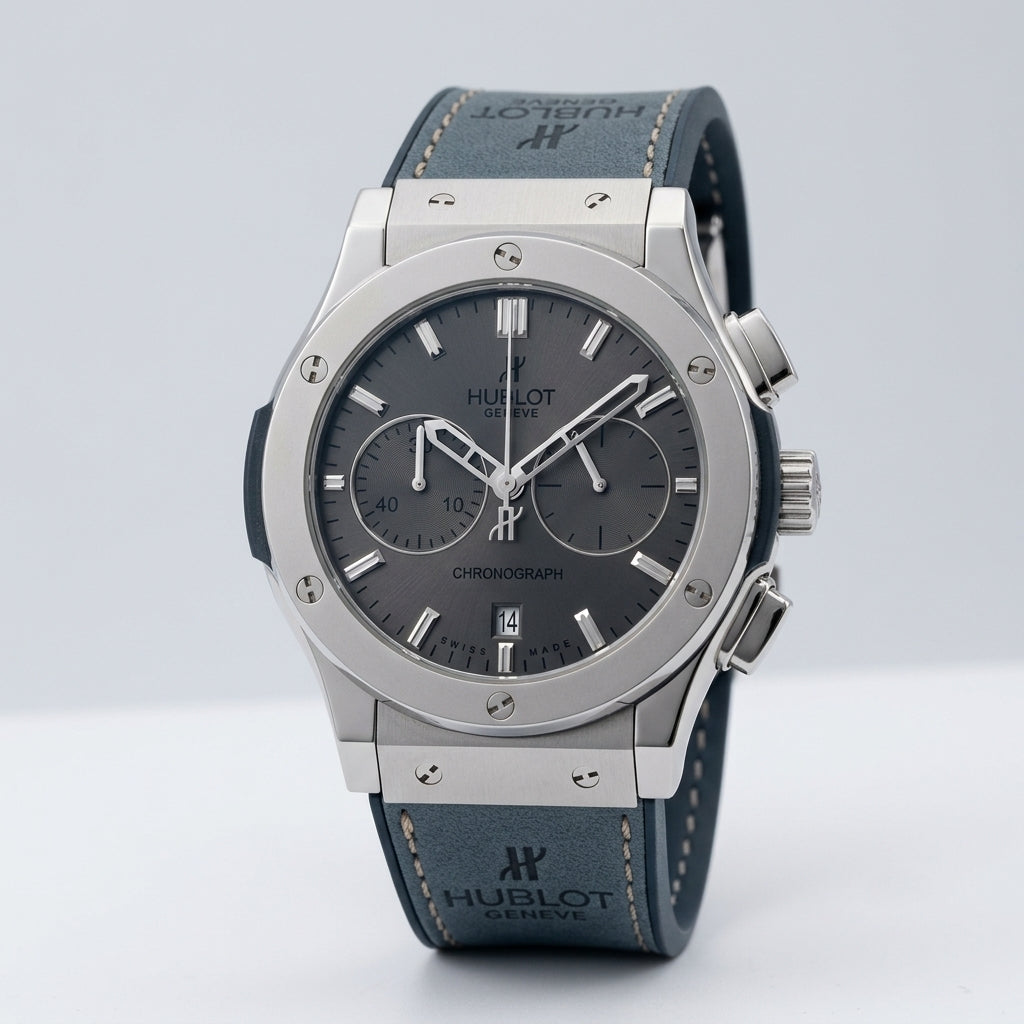 Luxury Men’s Chronograph Analog Watch with Leather Strap