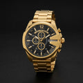 Men's Gold Tone Chronograph Analog Watch with Metal Strap