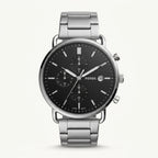 Fossil Black Dial Chronograph Stainless Steel Watch