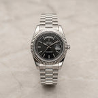 Luxury Silver Stainless Steel Automatic Day-Date Watch for Men