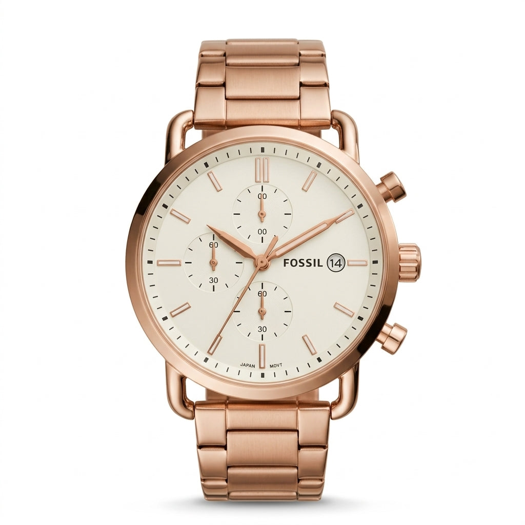 Rose Gold Chronograph Watch for Men – Stainless Steel Bracelet