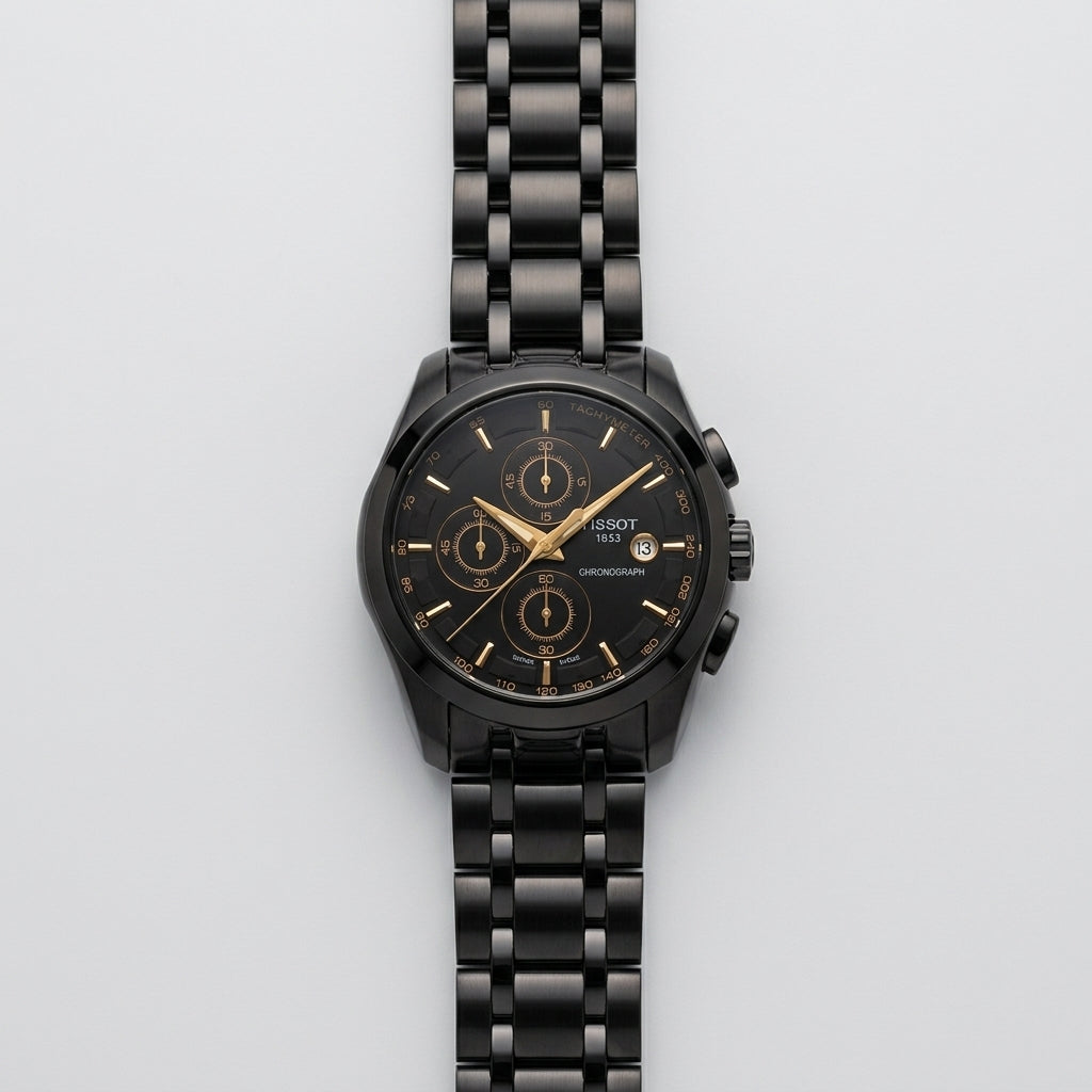 Black Chronograph Watch for Men – Stainless Steel Bracelet