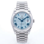 Luxury Day-Date Style Men’s Watch with Blue Dial & Stainless Steel Bracelet