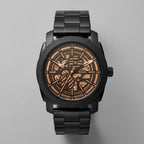 Fossil Black Stainless Steel Skeleton Automatic Watch for Men