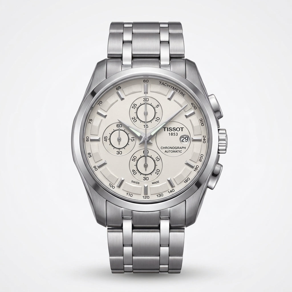 Tissot Chronograph Automatic Stainless Steel Watch – Silver Dial & Tachymeter